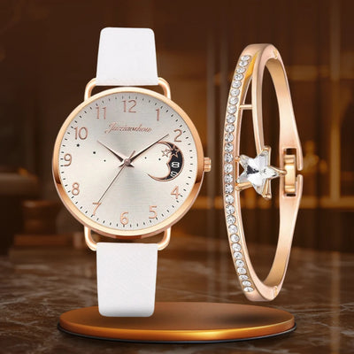 Sæt med ur med månetal og armbånd