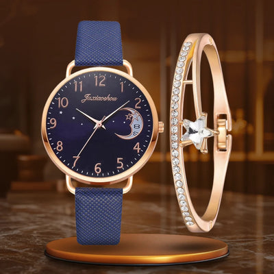 Sæt med ur med månetal og armbånd